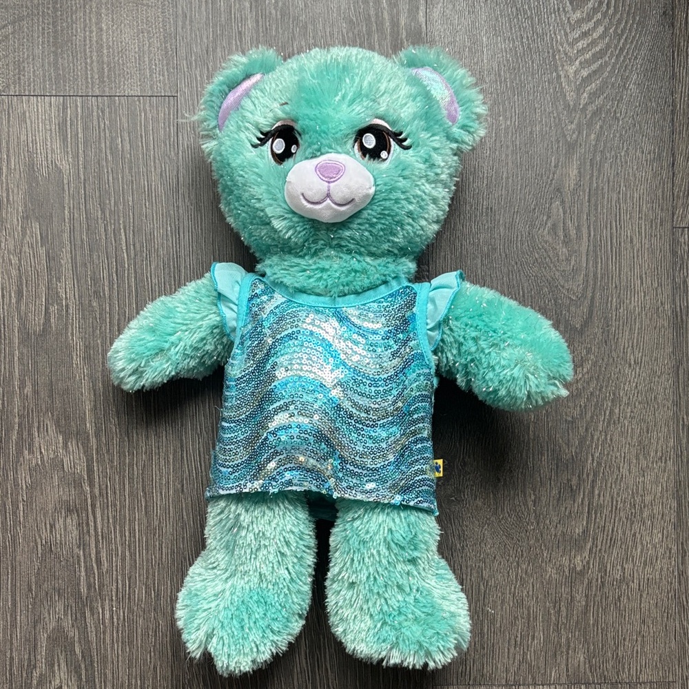 Build-A-Bear Little Mermaid Blue Bear with Sequence Top